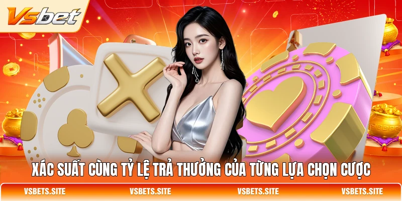 Xác suất cùng tỷ lệ trả thưởng của từng lựa chọn cược Xác suất cùng tỷ lệ trả thưởng của từng lựa chọn cược